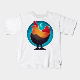 Chicken moonlight Kids T-Shirt